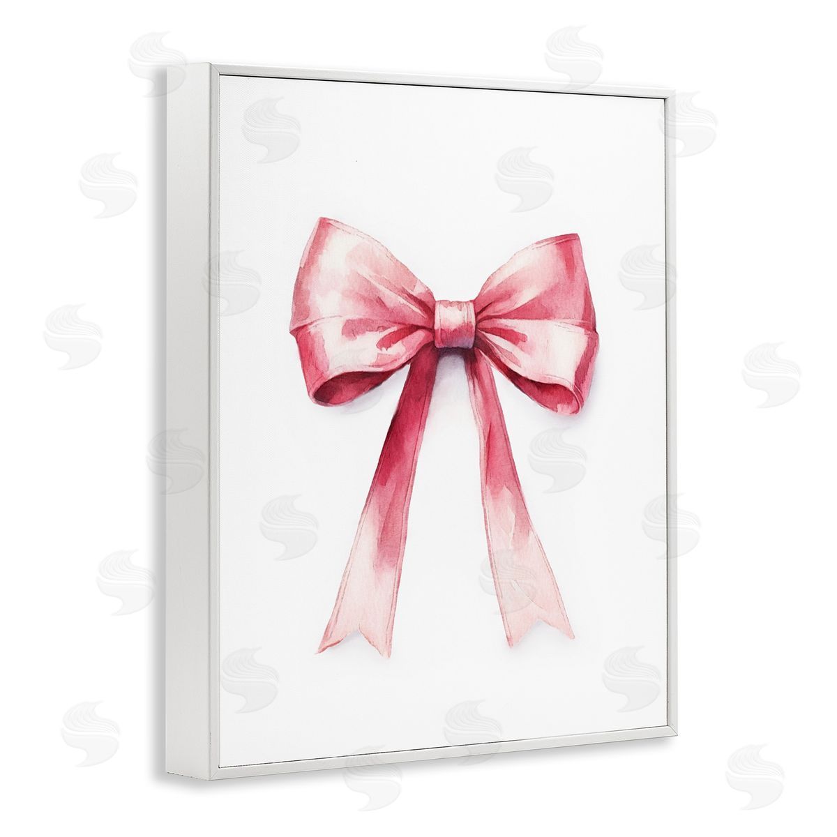 Amanda Greenwood Delicate Pink Bow White Framed Giclee Wall Art Print