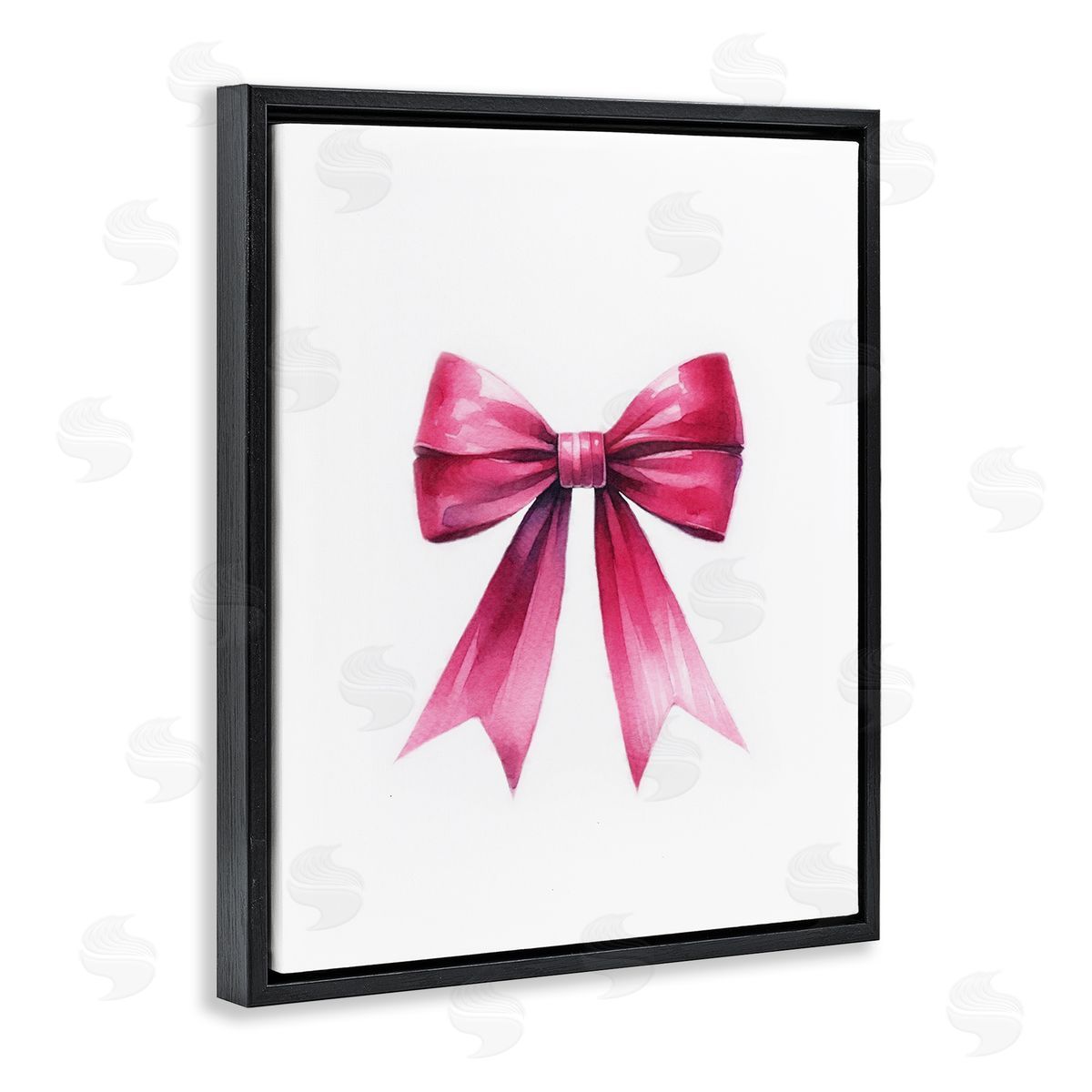 Amanda Greenwood Dark Magenta Ribbon Black Floating Frame Canvas Wall Art Print