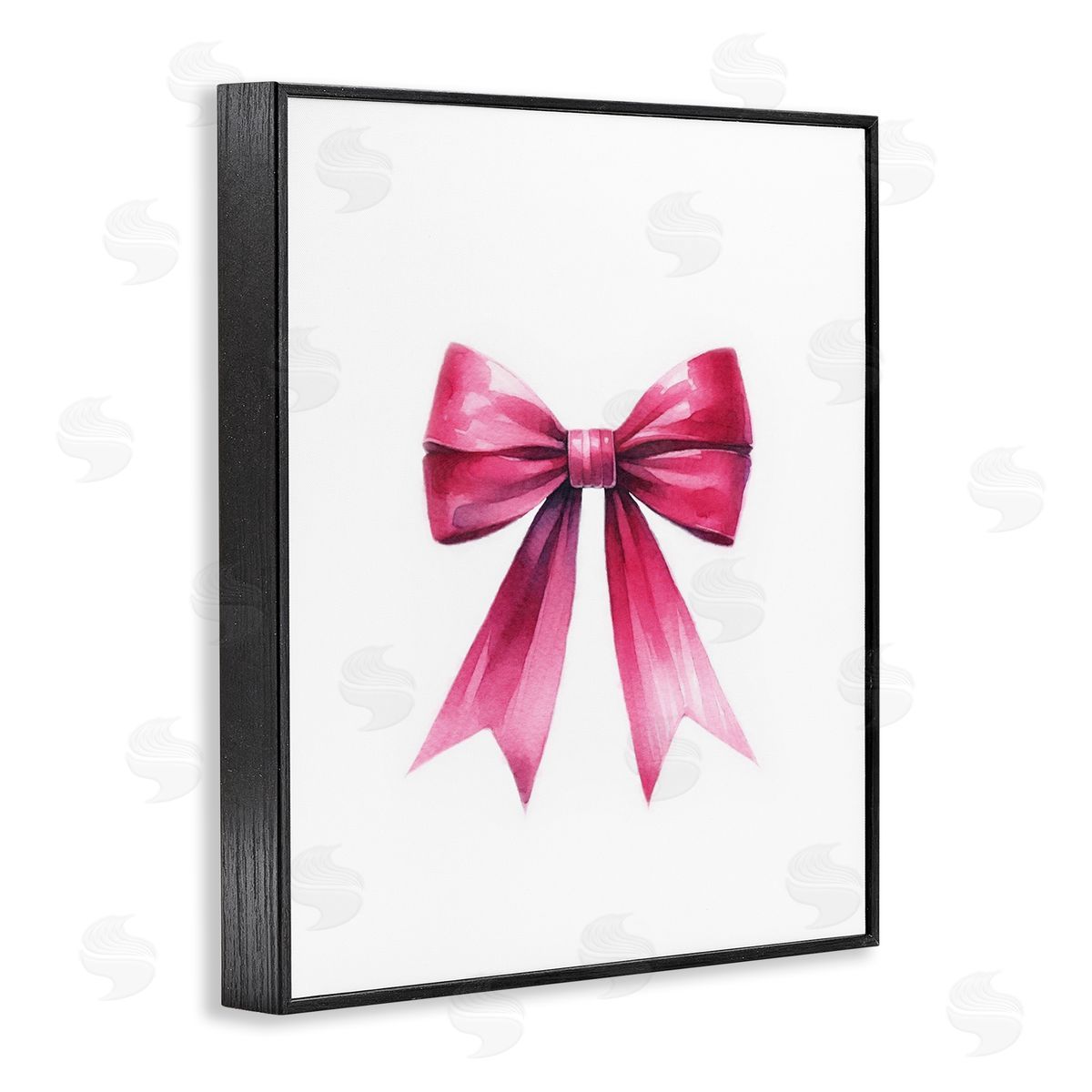 Amanda Greenwood Dark Magenta Ribbon Black Framed Giclee Wall Art Print