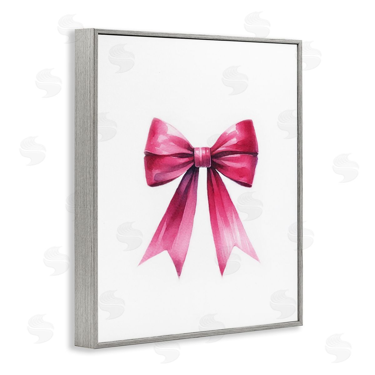 Amanda Greenwood Dark Magenta Ribbon Gray Framed Giclee Wall Art Print