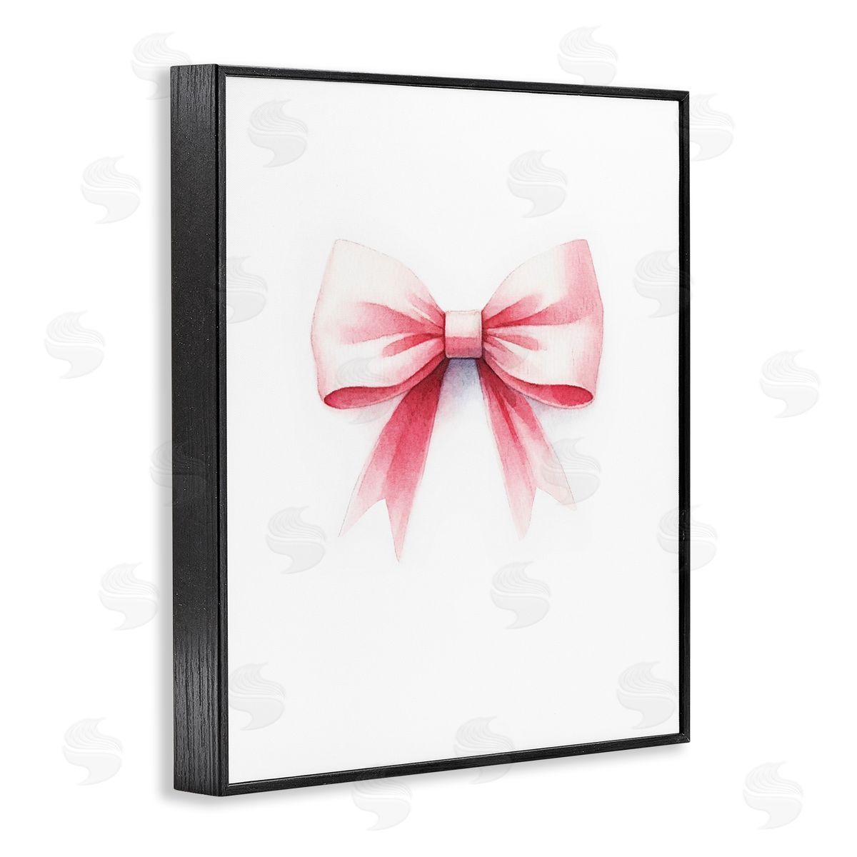 Amanda Greenwood Soft Fading Pink Bow Black Framed Giclee Wall Art Print