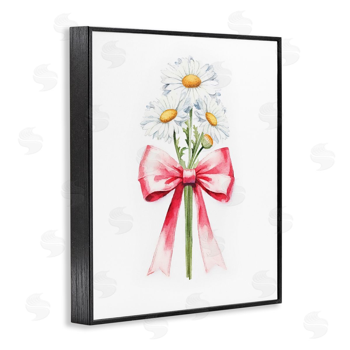 Amanda Greenwood Daisy Swathed Ribbon Black Framed Giclee Wall Art Print