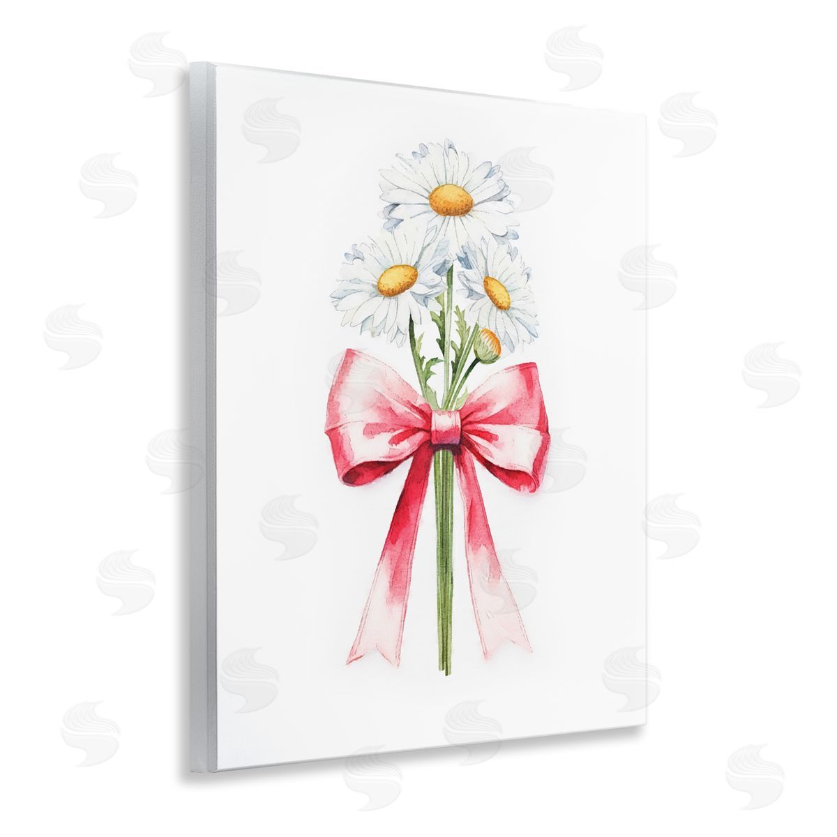 Amanda Greenwood Daisy Swathed Ribbon Wooden Wall Plaque Art Print