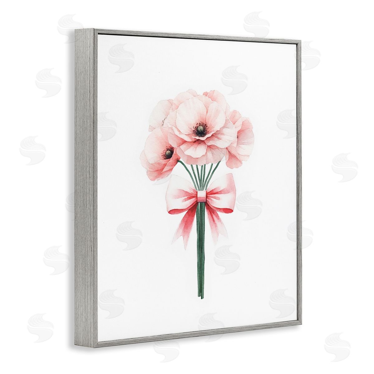 Amanda Greenwood Pastel Bouquet with Bow Gray Framed Giclee Wall Art Print