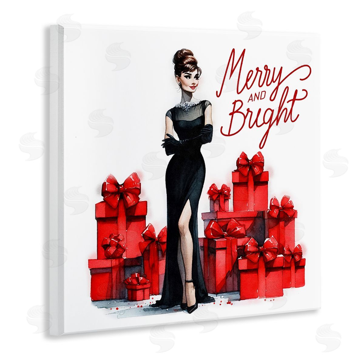 Glam Merry & Bright Wood Plaque Wall Art, Home Decor by Amanda Greenwood