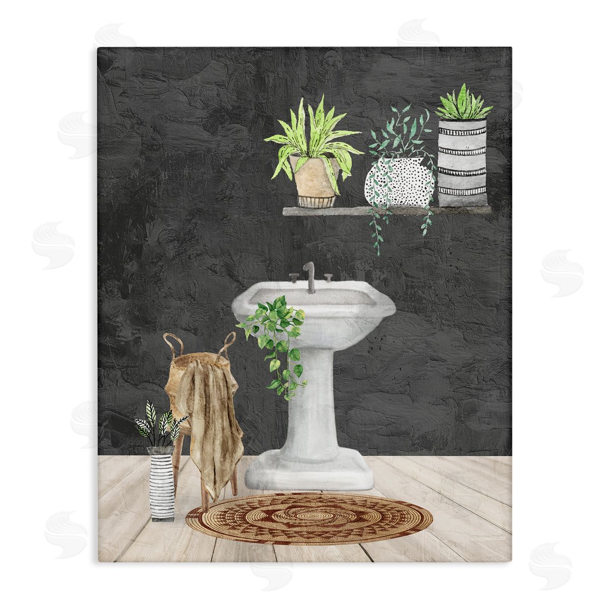 Kim Allen Relaxing Bathroom Scene Canvas Wall Art Print