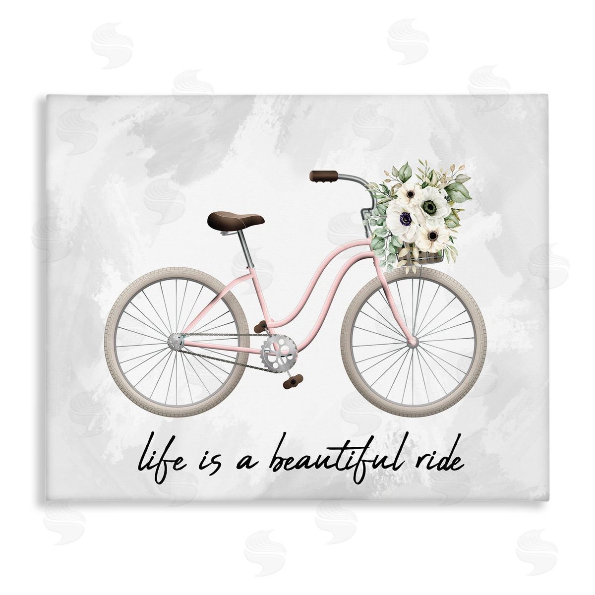 Kim Allen Beautiful Ride Floral Bike Canvas Wall Art Print