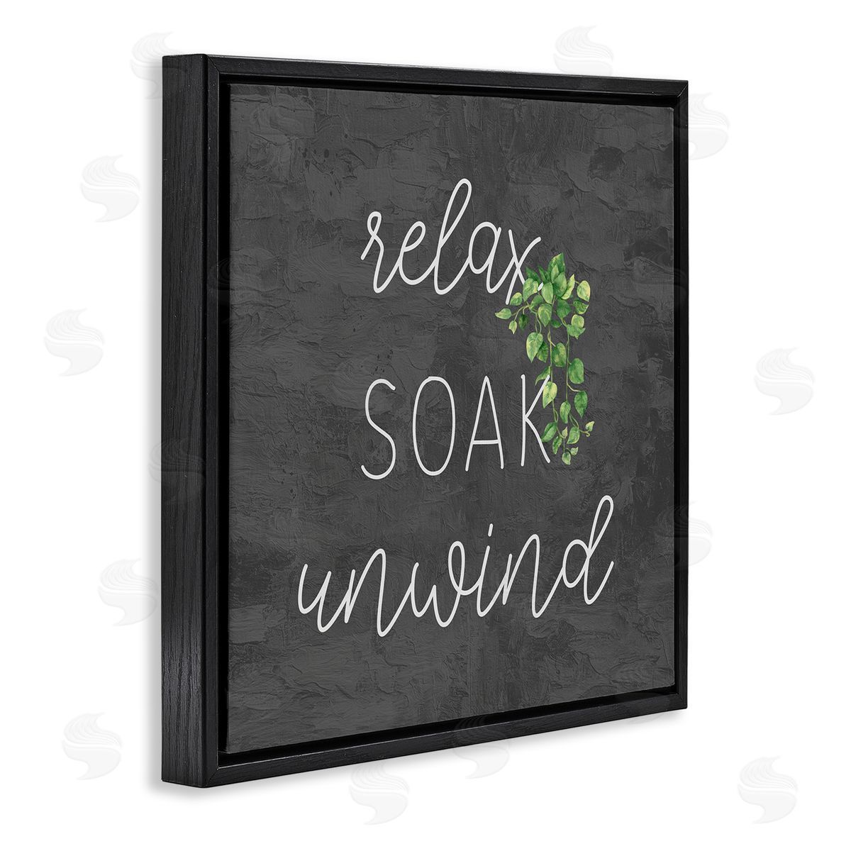 Kim Allen Relax Unwind with Botanicals Black Floating Frame Canvas Wall Art Print