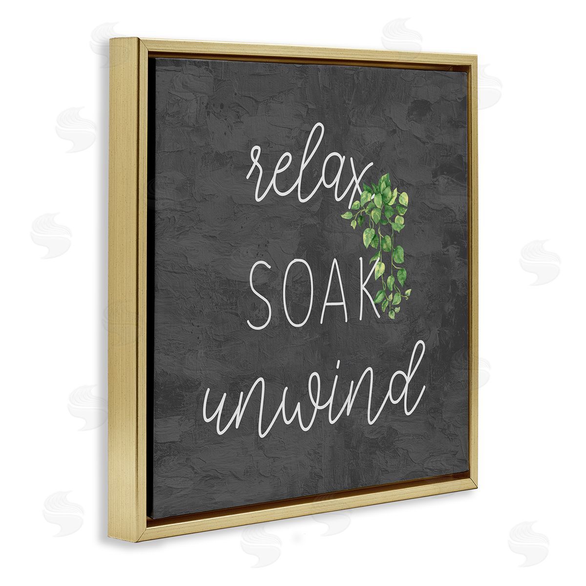 Kim Allen Relax Unwind with Botanicals Gold Floating Frame Canvas Wall Art Print