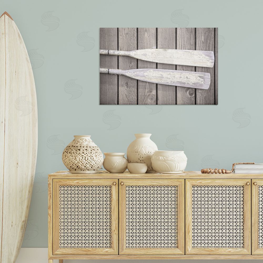 Aaron Matheson Rustic Oars Pair Canvas Wall Art Print in Room