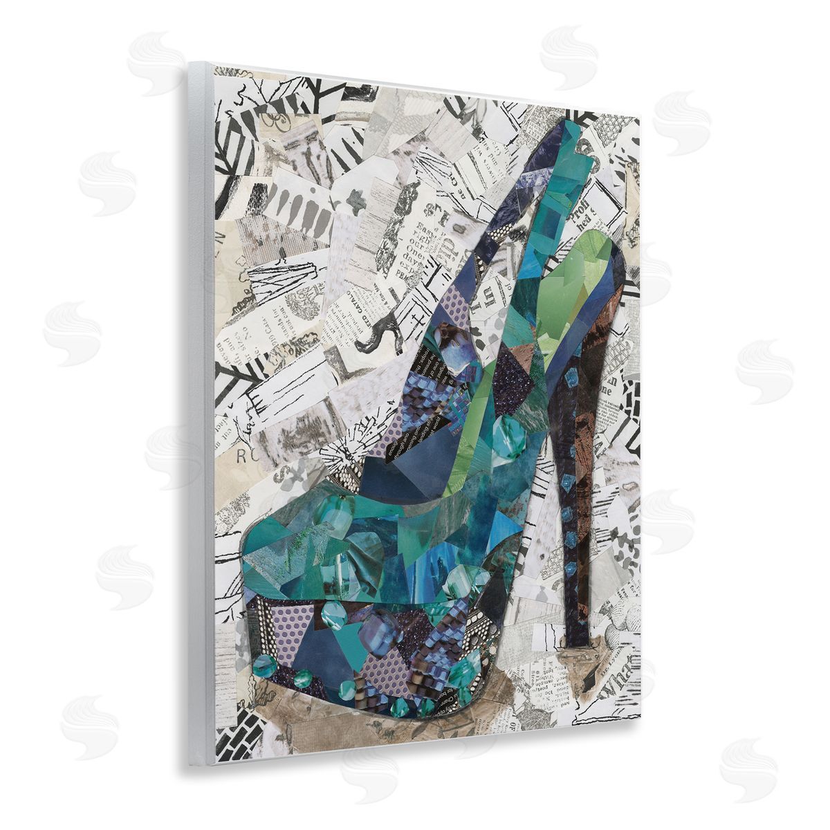 Coco Good Collaged High Heel Wooden Wall Plaque Art Print