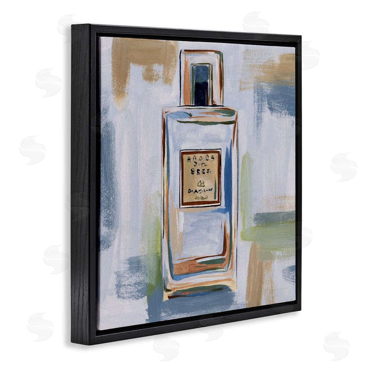 Melissa Wang Cosmetics Bottle Brush Strokes Black Floating Frame Canvas Wall Art Print