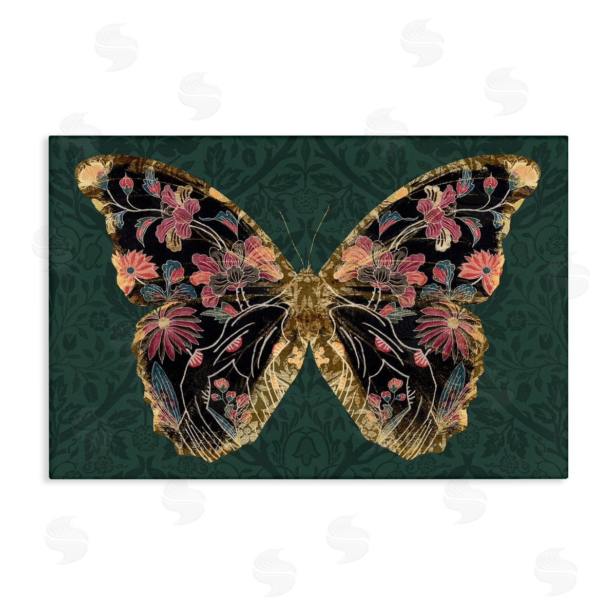 Victoria Barnes Ornate Pattern Butterfly Canvas Wall Art Print