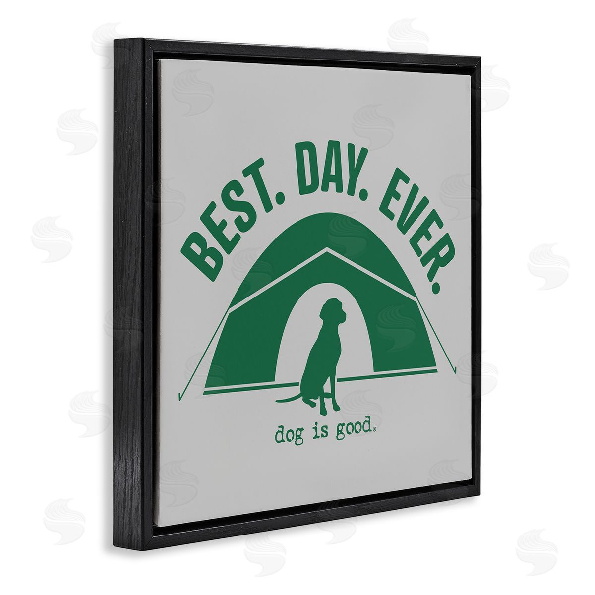 Best Day Camping Dog Black Floating Frame Canvas Wall Art, Home Decor by Dog Is Good