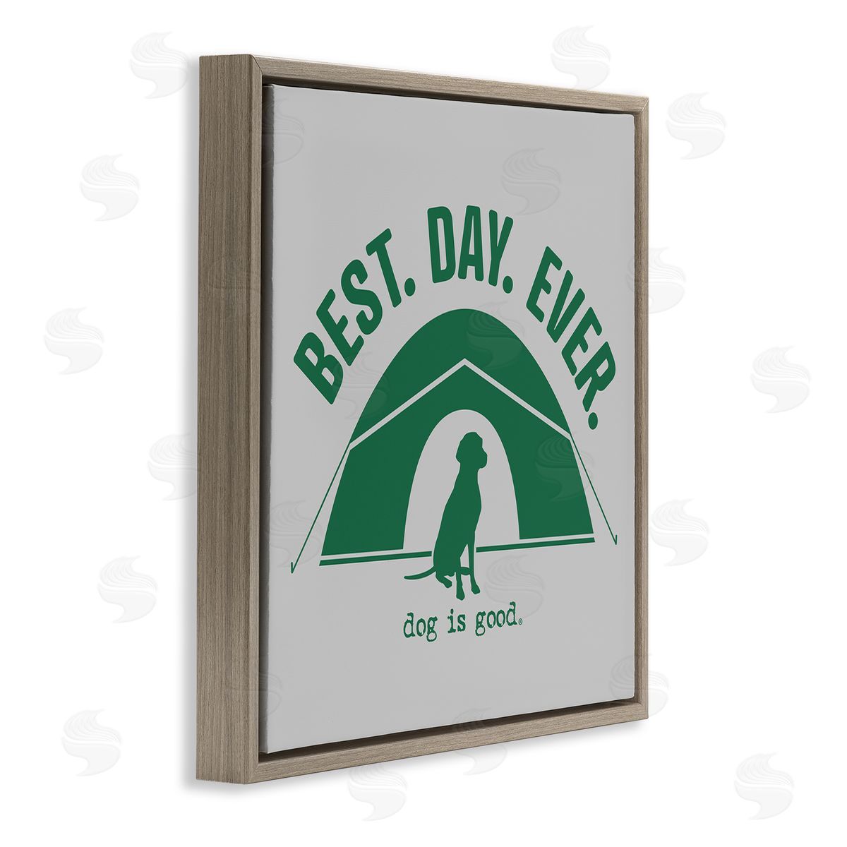Best Day Camping Dog Brown Floating Frame Canvas Wall Art, Home Decor by Dog Is Good