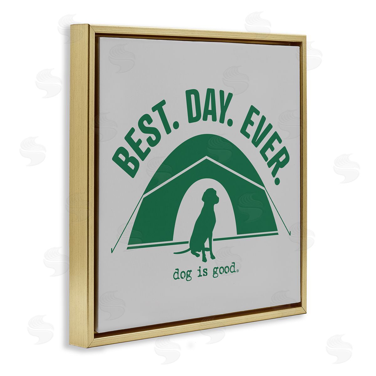 Best Day Camping Dog Gold Floating Frame Canvas Wall Art, Home Decor by Dog Is Good