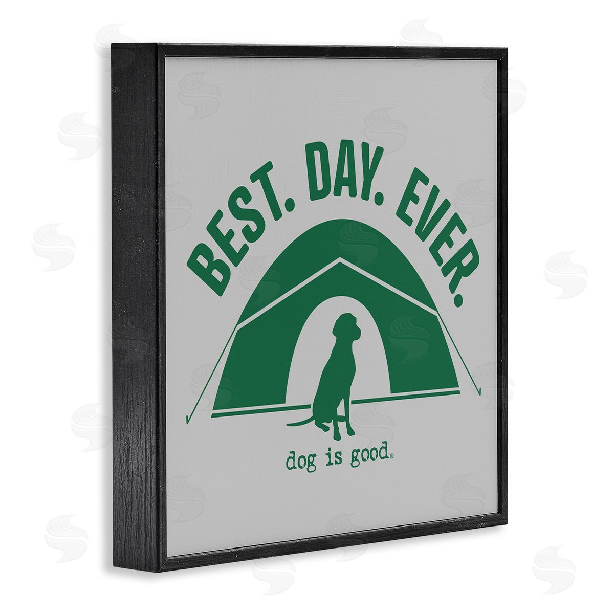 Best Day Camping Dog Black Frame Print Wall Art, Home Decor by Dog Is Good