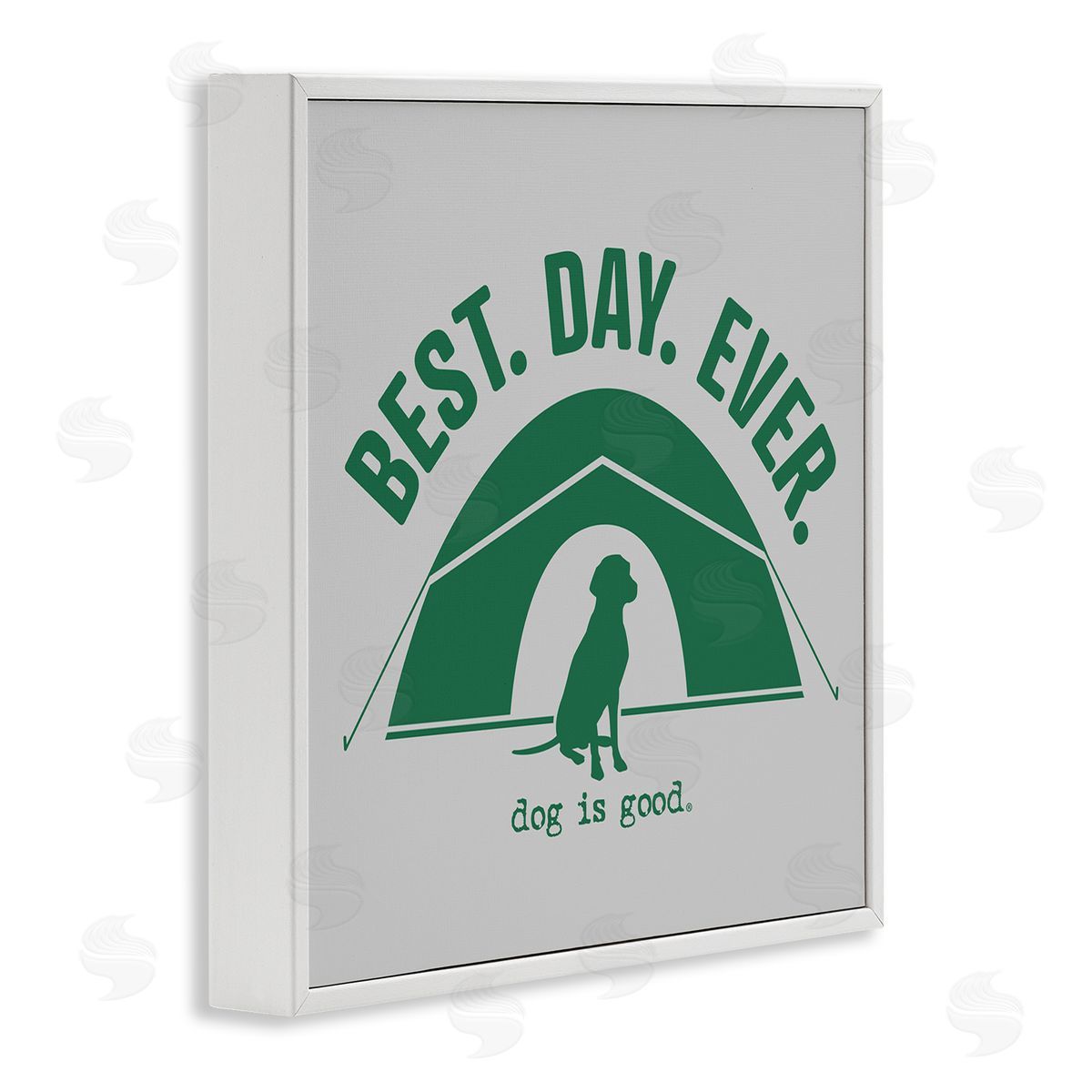 Best Day Camping Dog White Frame Print Wall Art, Home Decor by Dog Is Good