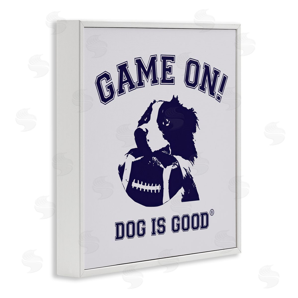 Dog Is Good Game On Dog & Football White Framed Giclee Wall Art Print