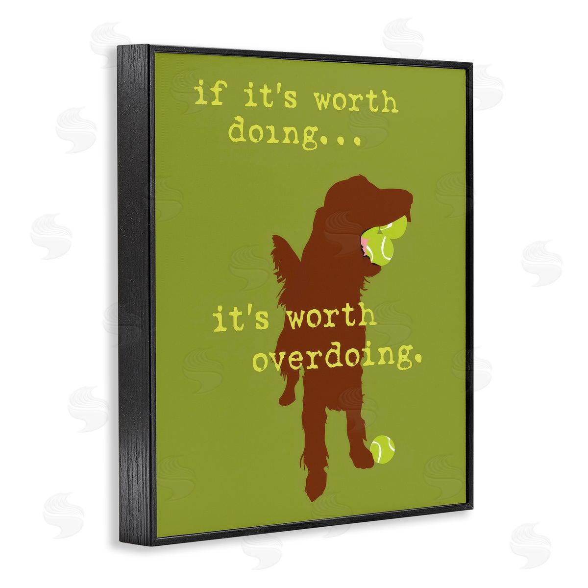 Dog Is Good Worth Overdoing Dog Phrase Black Framed Giclee Wall Art Print