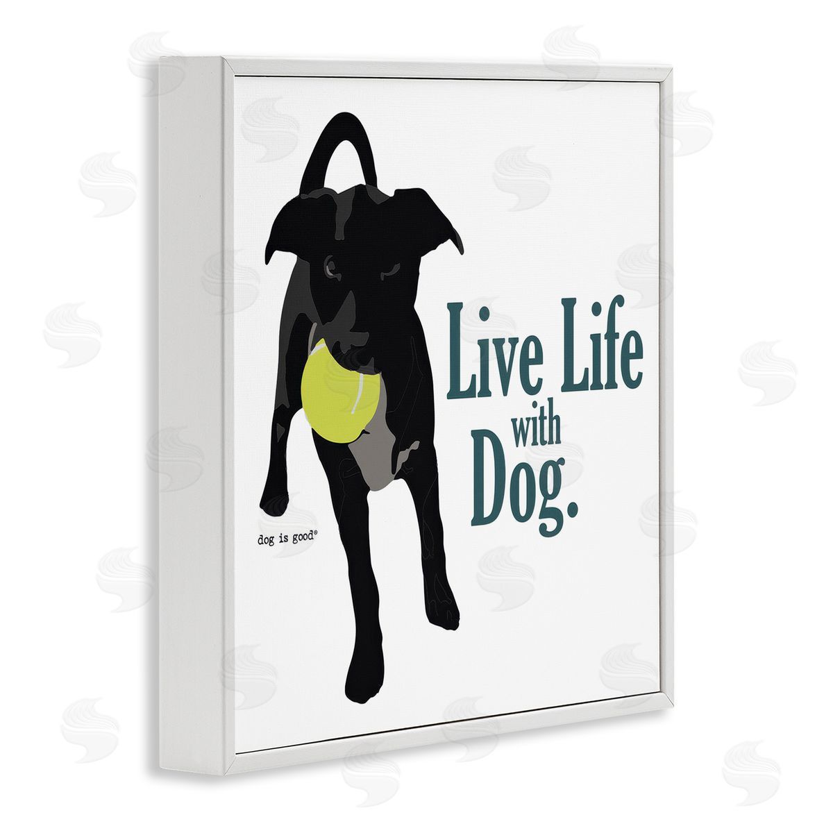 Dog Is Good Live Life with Dog White Framed Giclee Wall Art Print