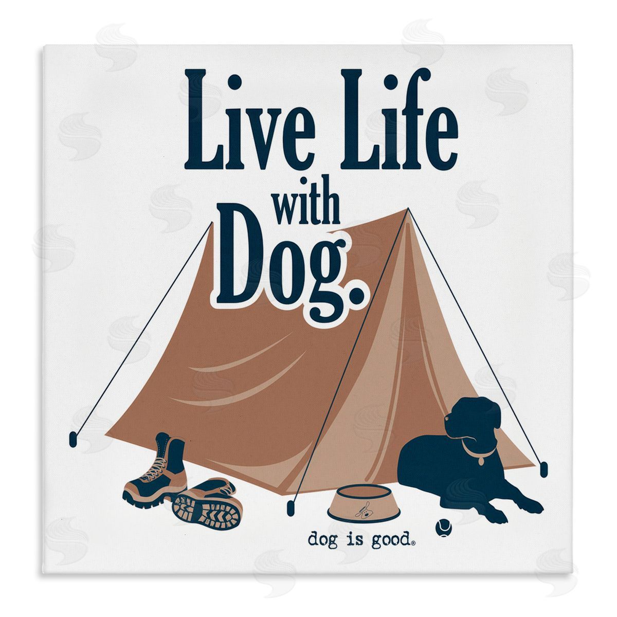 Dog Is Good Camping Life with Dog Canvas Wall Art Print