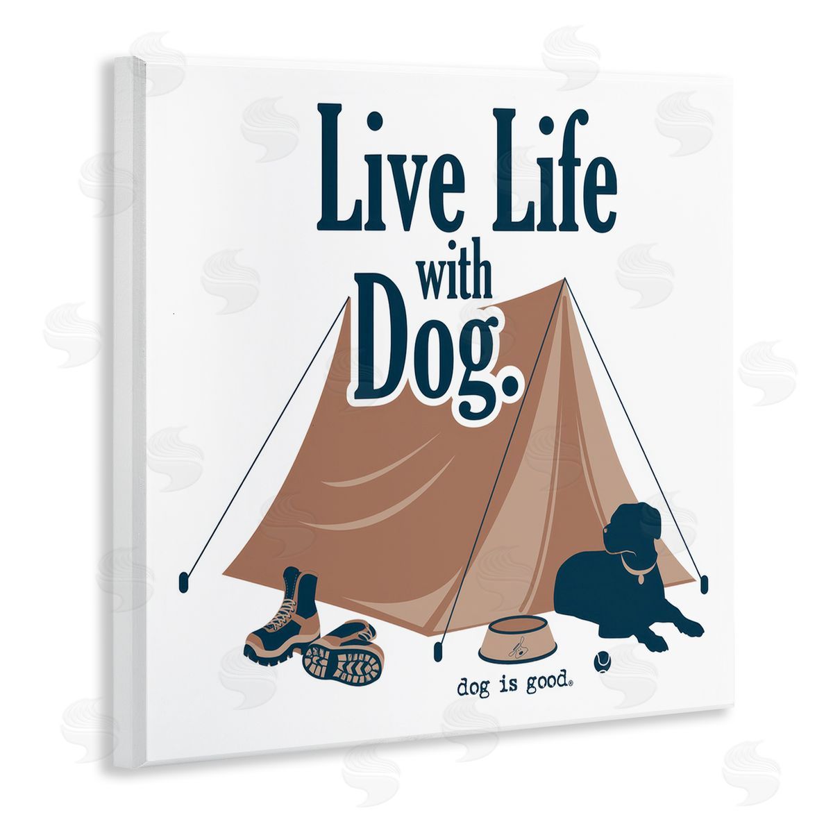 Dog Is Good Camping Life with Dog Wooden Wall Plaque Art Print
