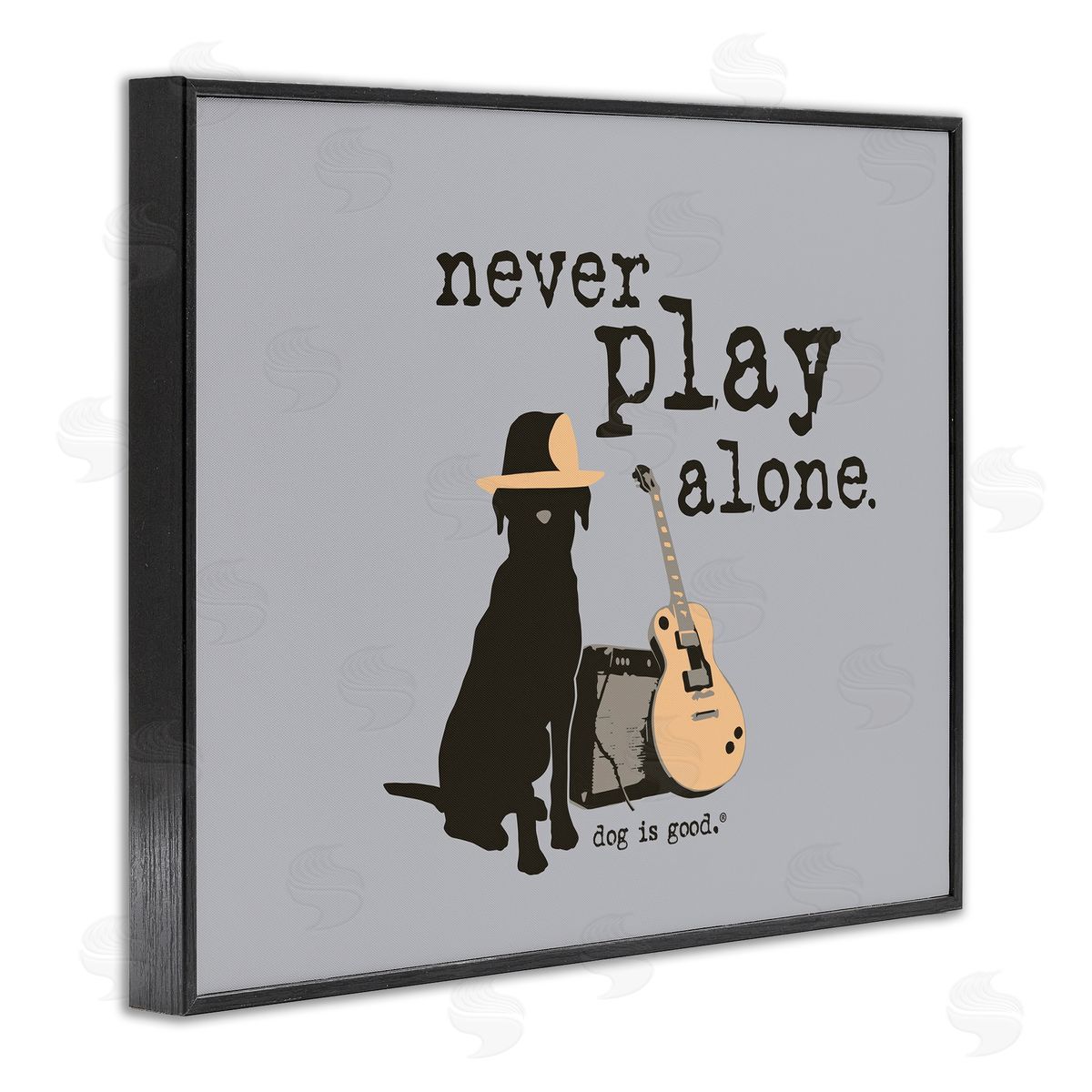 Never Play Alone with Dog Black Frame Print Wall Art, Home Decor by Dog Is Good
