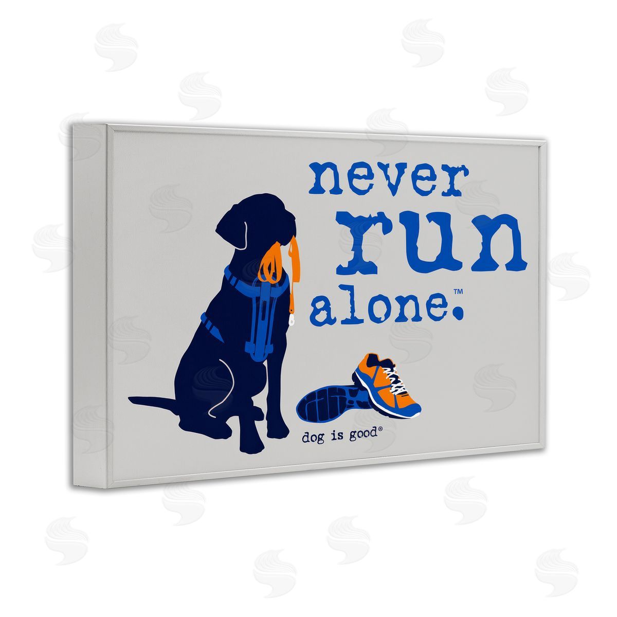 Dog Is Good Never Run Alone Dog White Framed Giclee Wall Art Print