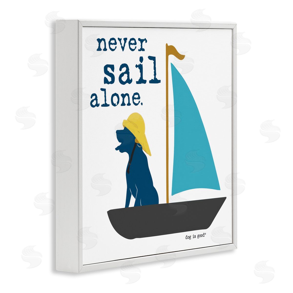 Dog Is Good Never Sail Alone Dog White Framed Giclee Wall Art Print