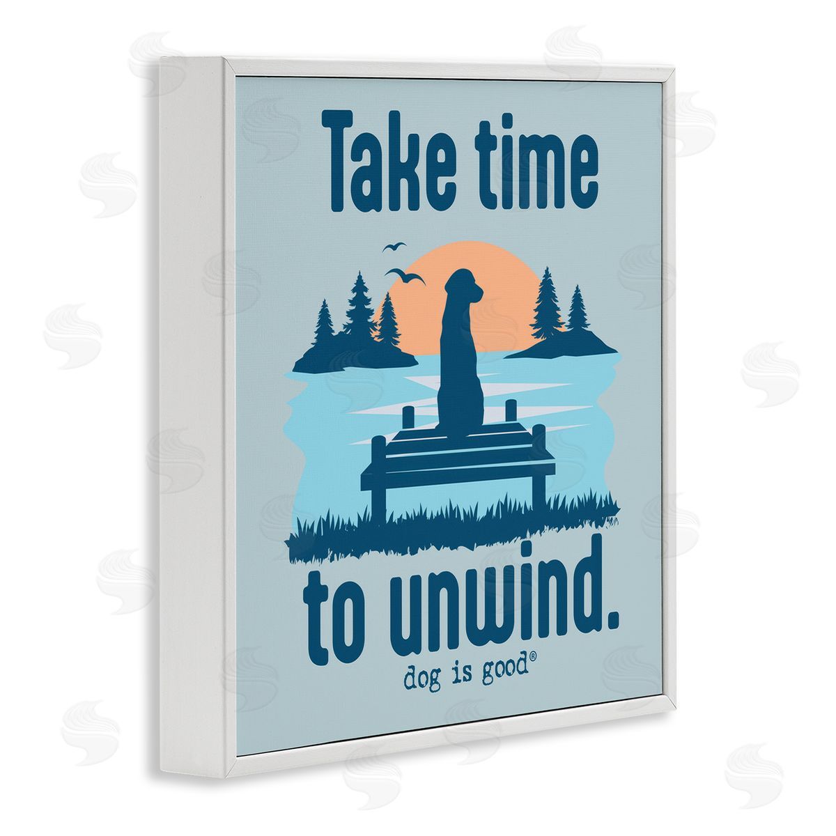 Dog Is Good Take Time to Unwind White Framed Giclee Wall Art Print