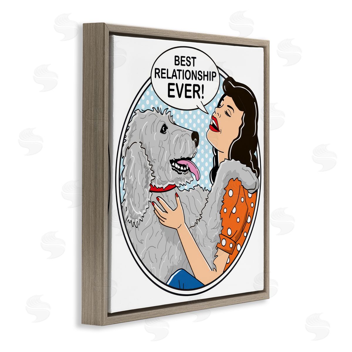 Dog Is Good Best Relationship Ever Dog Brown Floating Frame Canvas Wall Art Print