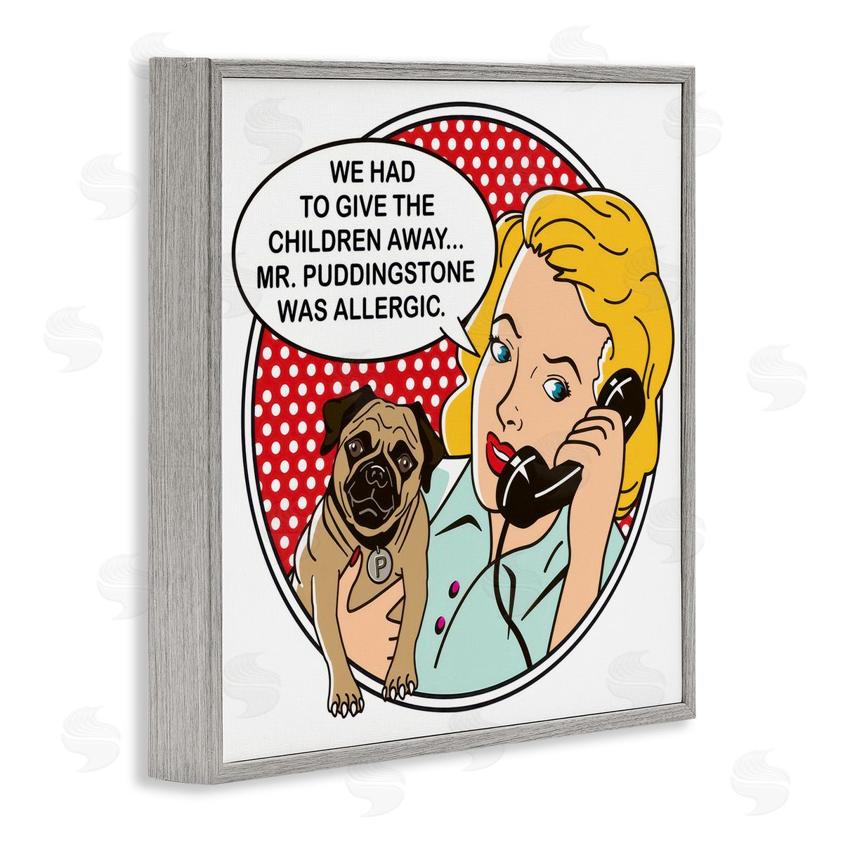 Dog Is Good Give The Children Away Gray Framed Giclee Wall Art Print