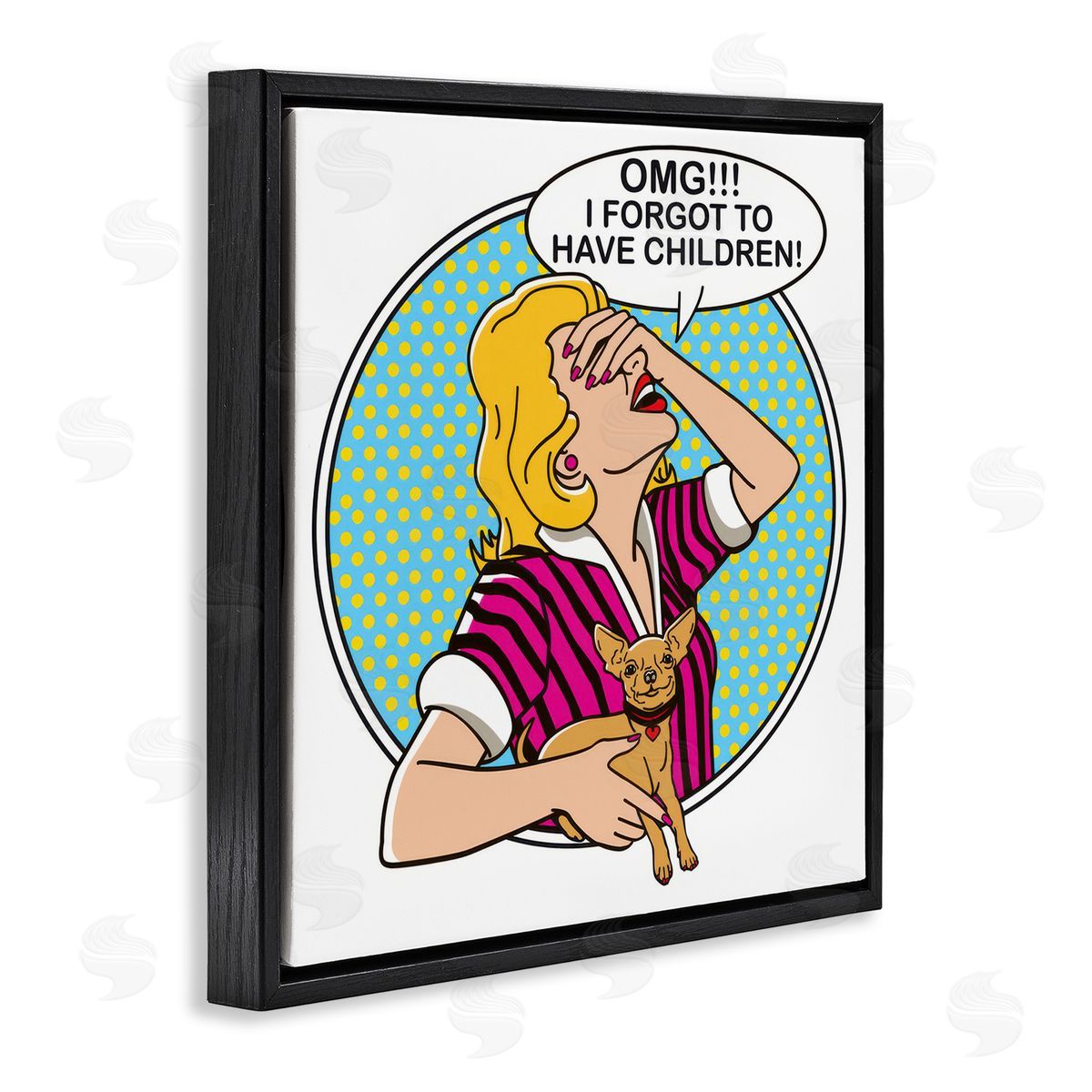 Dog Is Good Forgot To Have Children Black Floating Frame Canvas Wall Art Print