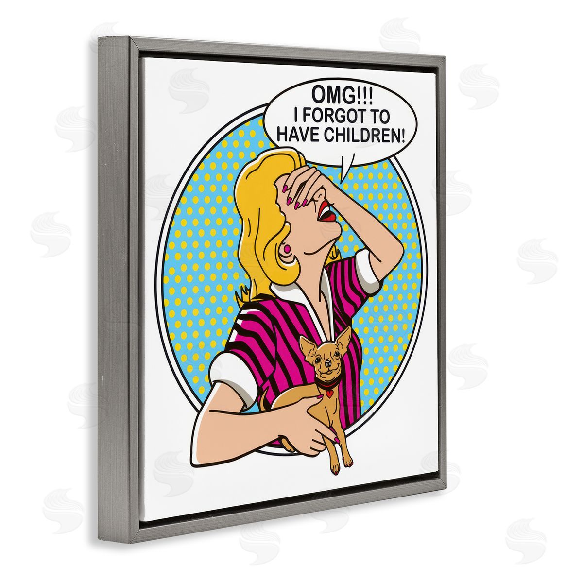 Dog Is Good Forgot To Have Children Gray Floating Frame Canvas Wall Art Print