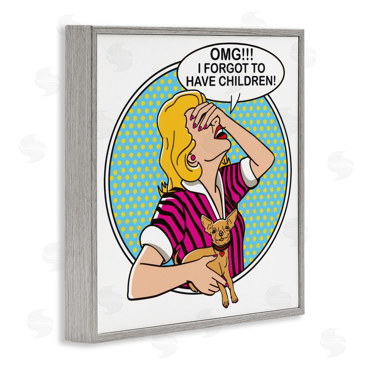 Dog Is Good Forgot To Have Children Gray Framed Giclee Wall Art Print