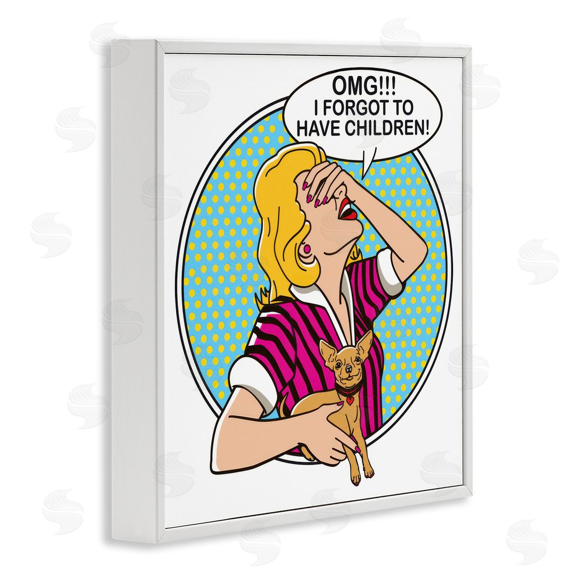 Dog Is Good Forgot To Have Children White Framed Giclee Wall Art Print