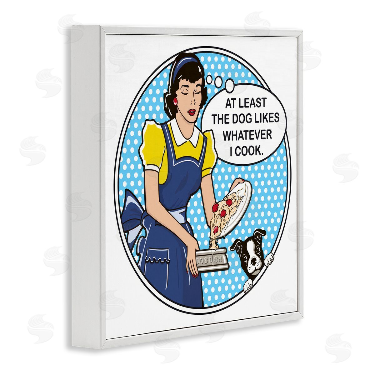 Dog Is Good Funny Vintage Dog Phrase White Framed Giclee Wall Art Print