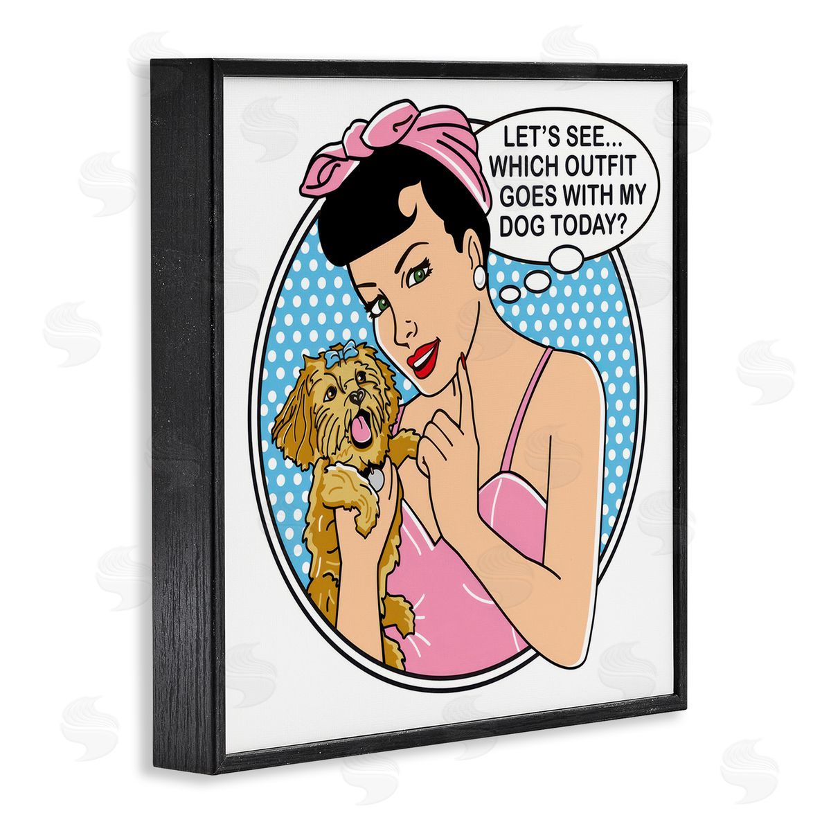 Dog Is Good Which Outfit with Dog Black Framed Giclee Wall Art Print