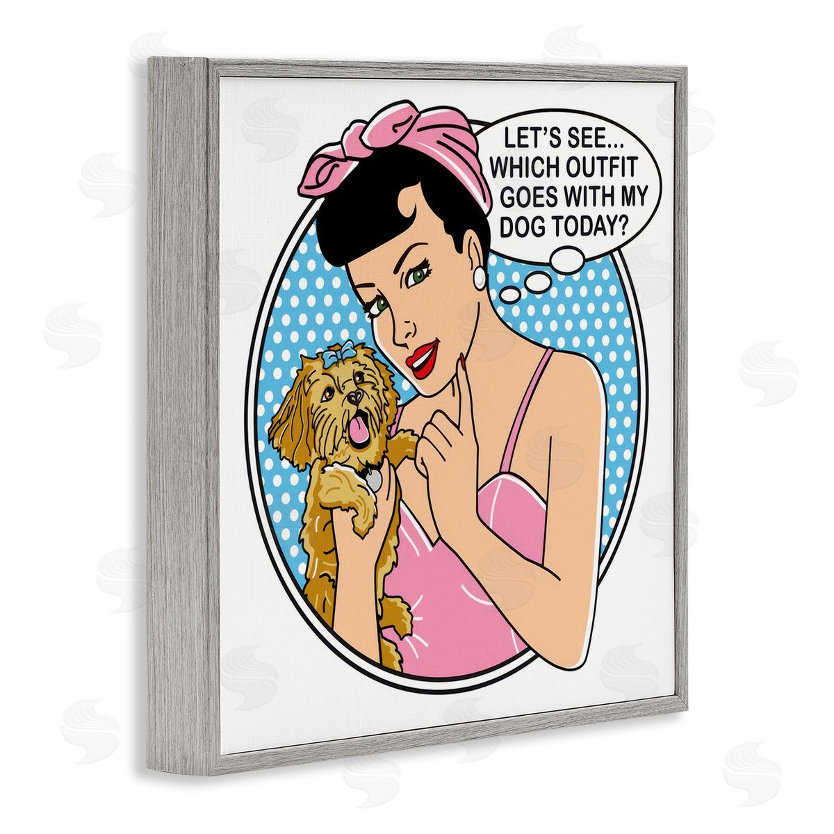 Dog Is Good Which Outfit with Dog Gray Framed Giclee Wall Art Print