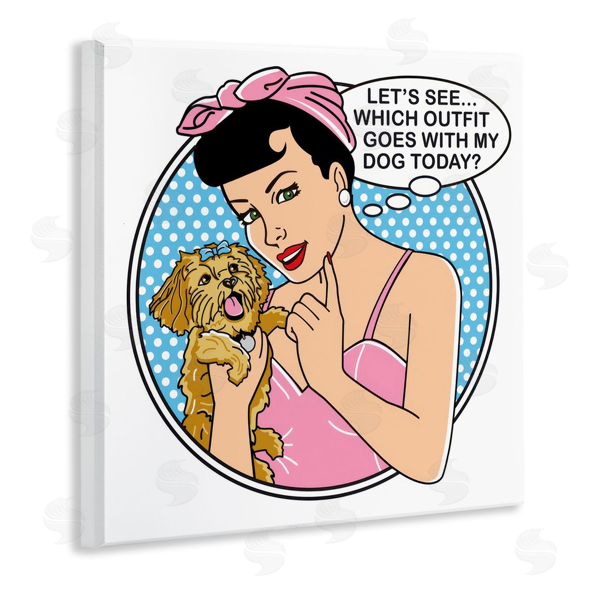 Dog Is Good Which Outfit with Dog Wooden Wall Plaque Art Print