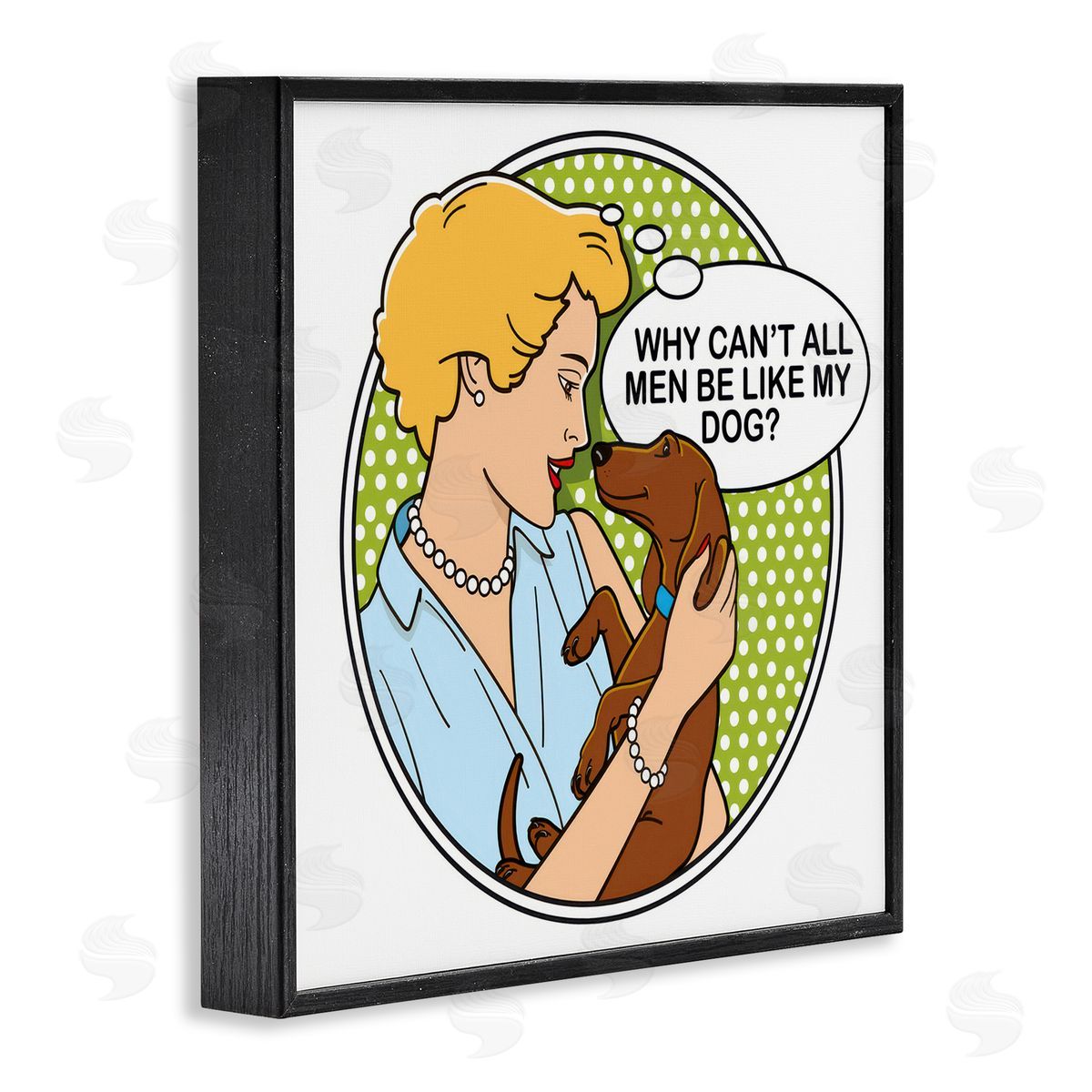 Dog Is Good Funny Men & Dogs Black Framed Giclee Wall Art Print