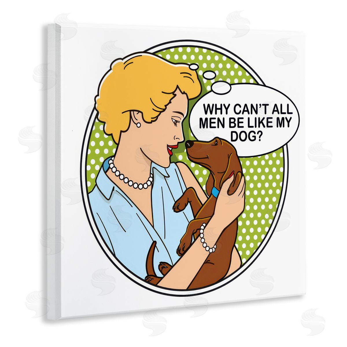 Dog Is Good Funny Men & Dogs Wooden Wall Plaque Art Print