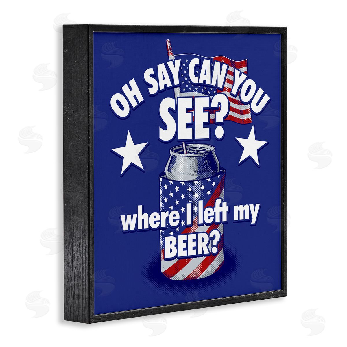 Jedco Brands Inc. Funny Patriotic Beer Black Framed Giclee Wall Art Print