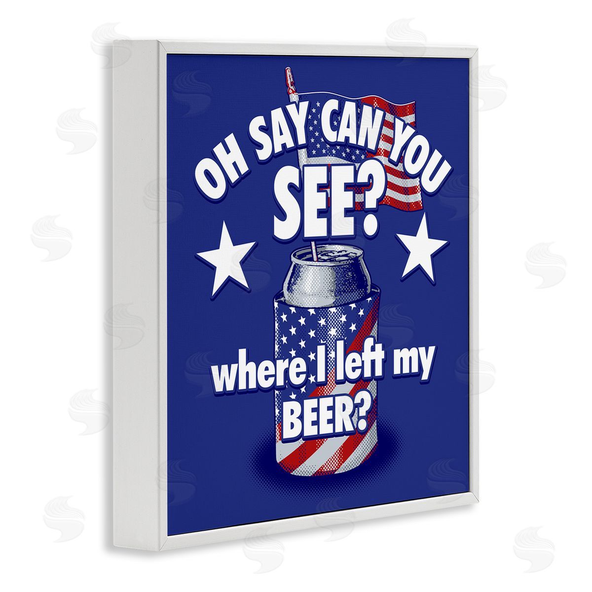 Jedco Brands Inc. Funny Patriotic Beer White Framed Giclee Wall Art Print