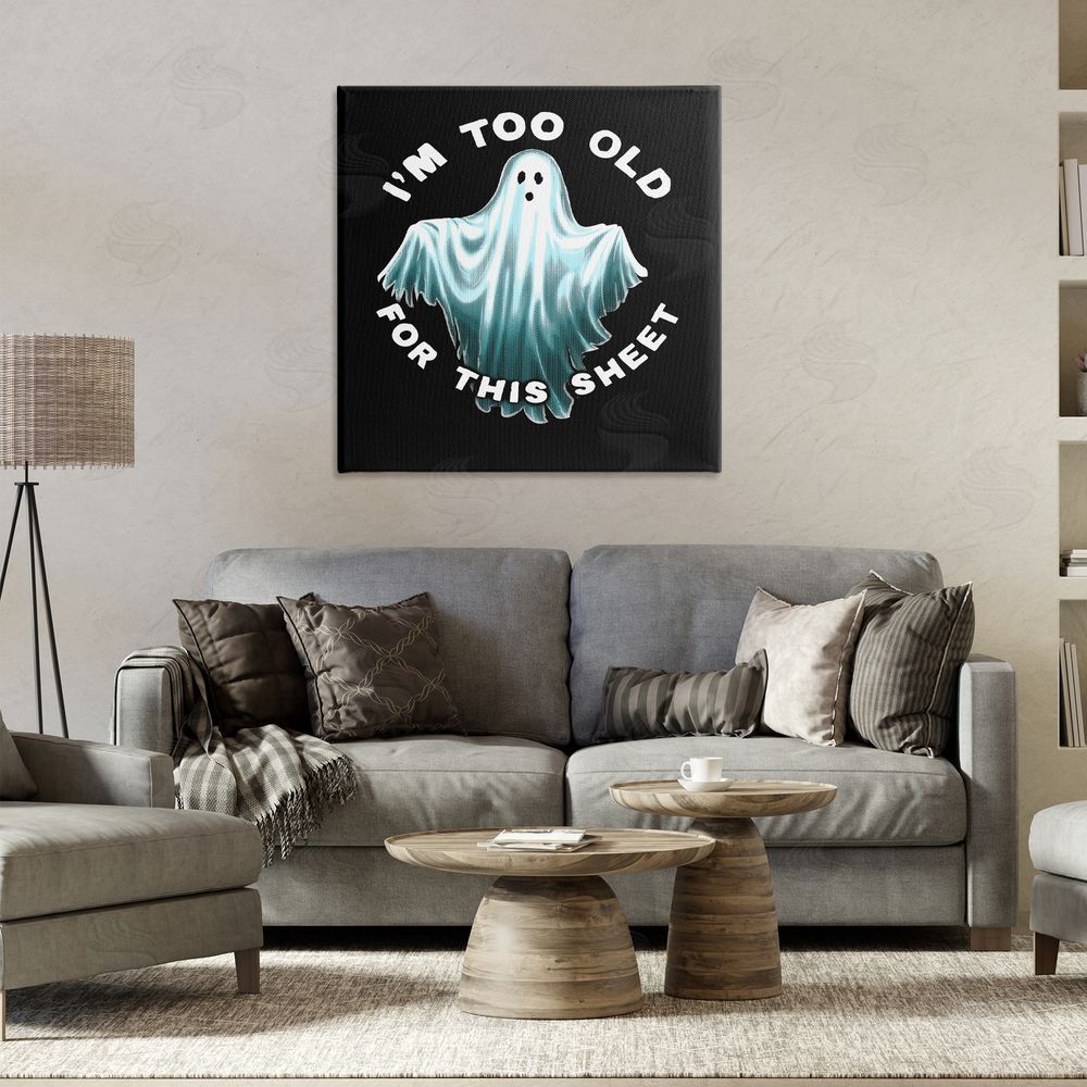 Jedco Brands Inc. Too Old For This Sheet Canvas Wall Art Print in Room