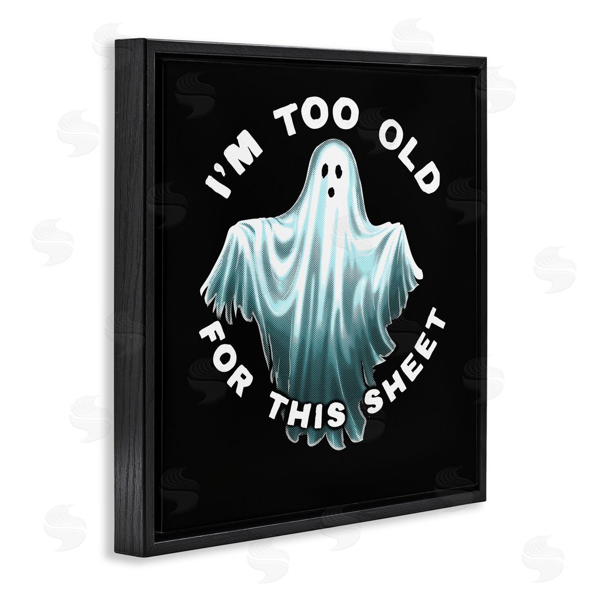 Jedco Brands Inc. Too Old For This Sheet Black Floating Frame Canvas Wall Art Print