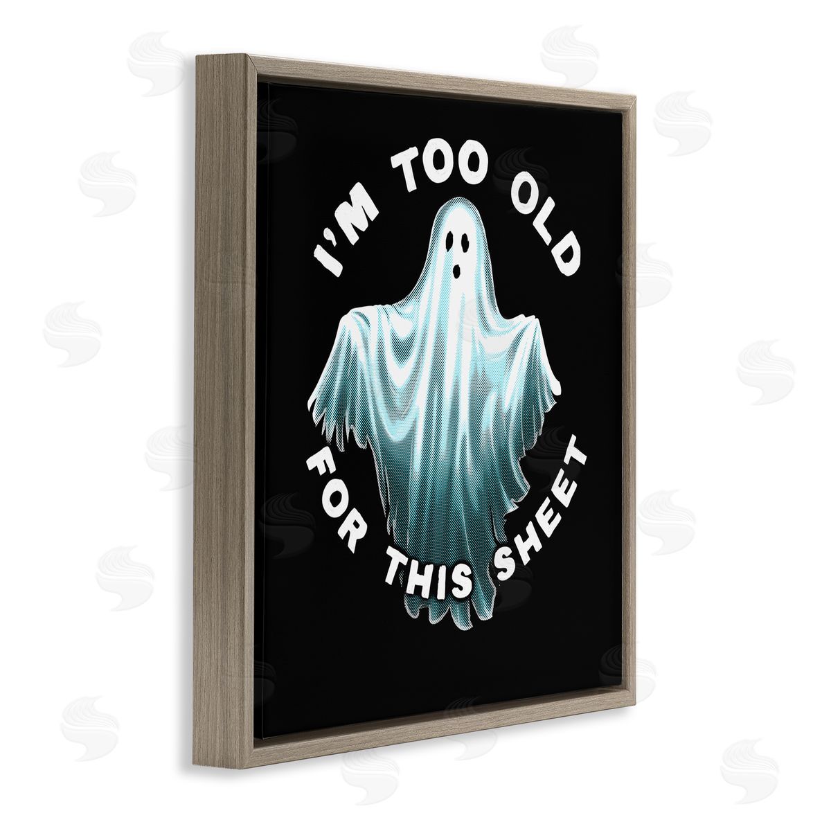 Jedco Brands Inc. Too Old For This Sheet Brown Floating Frame Canvas Wall Art Print