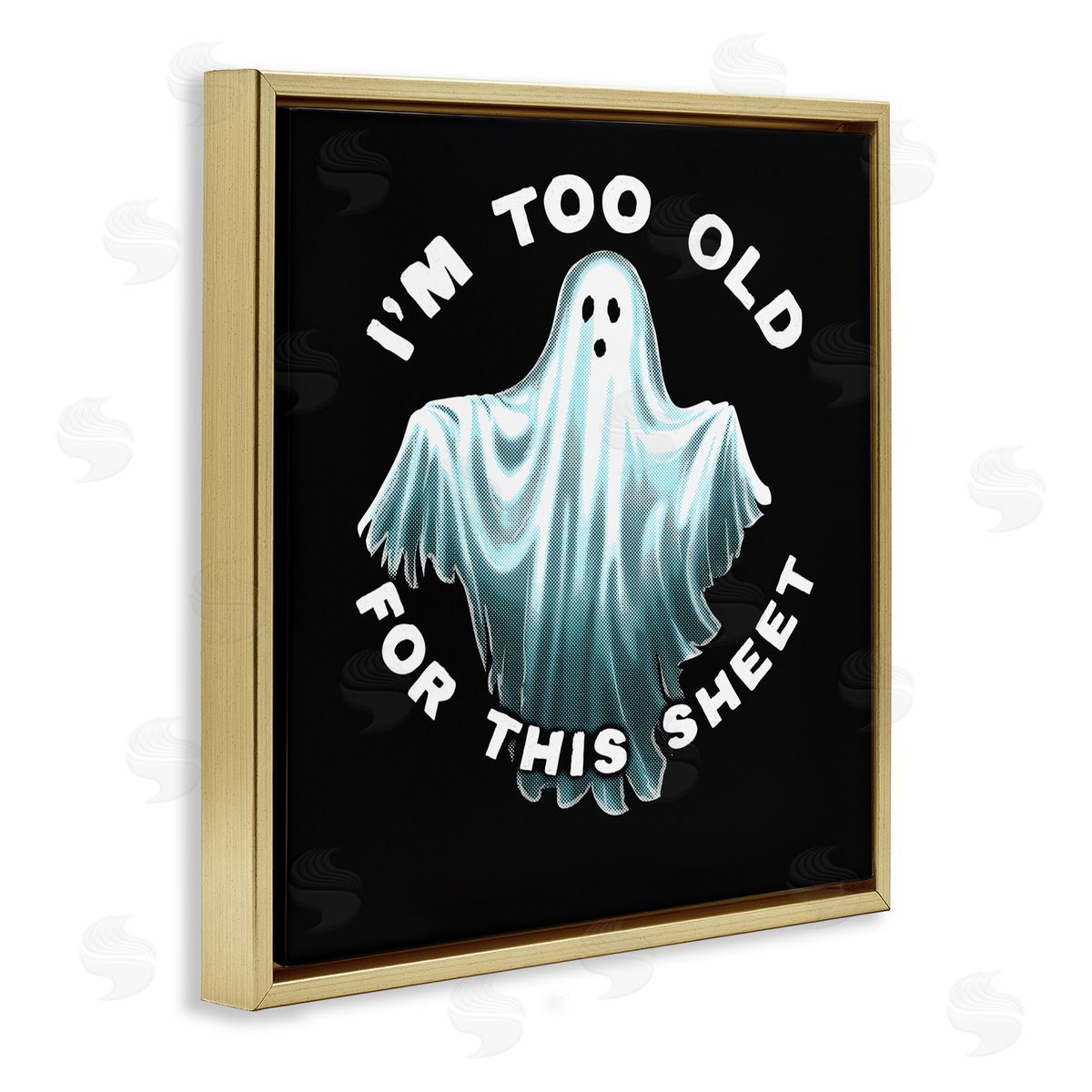 Jedco Brands Inc. Too Old For This Sheet Gold Floating Frame Canvas Wall Art Print