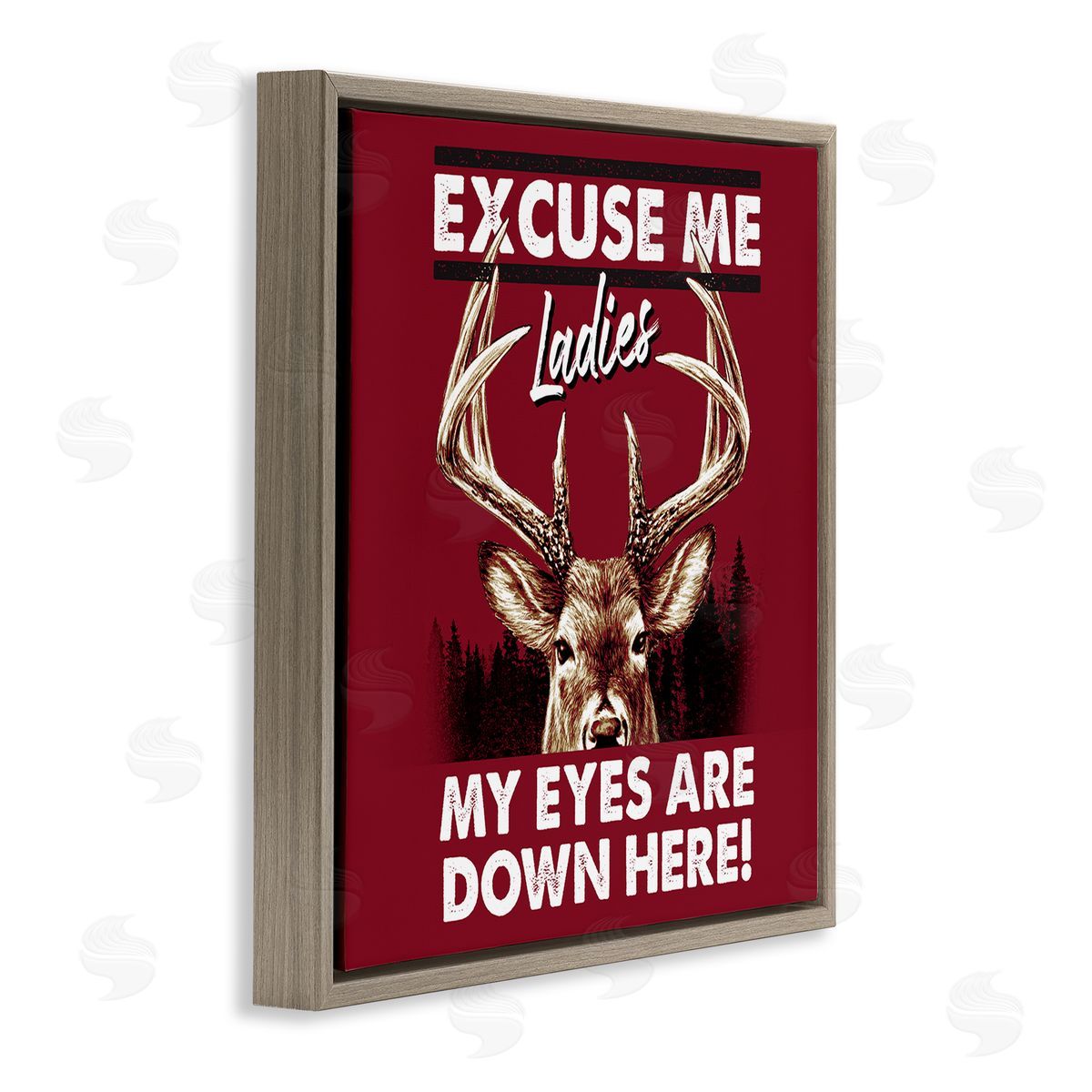 Jedco Brands Inc. Eyes Are Down Here Brown Floating Frame Canvas Wall Art Print